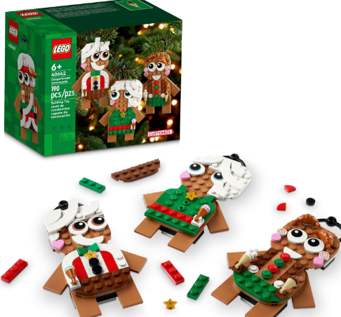 LEGO Gingerbread Ornaments - Christmas Tree Ornaments Building Set for Kids, Boys & Girls, Ages 6+ - 3 Gingerbread