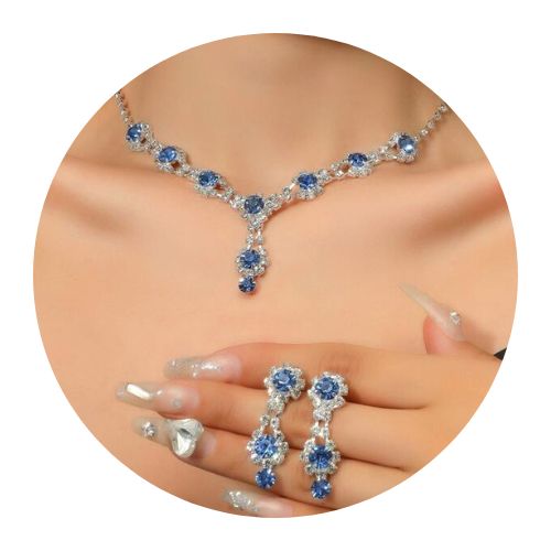 sapphire diamond necklace and earrings