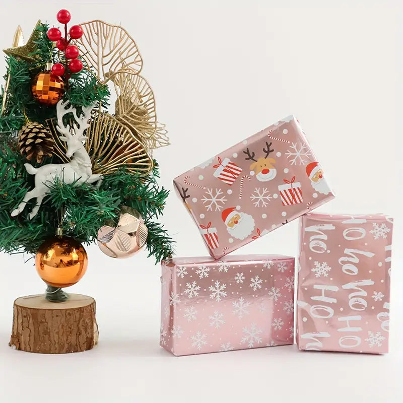 Pink Christmas Gift Wrapping Paper