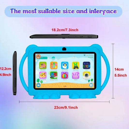 7 Inch Tablet 32GB ROM 2GB RAM Android 11.0 Toddler Tablet•  Parental Control, Education APP, Dual Camera, Shockproof Case, Games