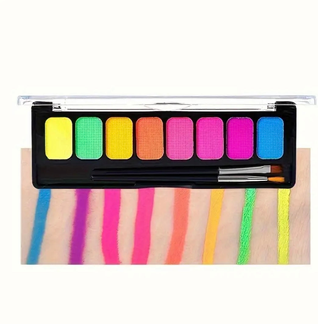 Neon watercolor face makeup