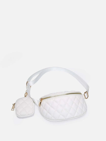 Mini Geometric Quilted Waist Bag