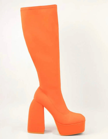 Lala Land Velvet Knee High Boots