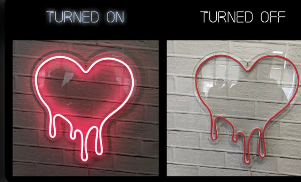 Dripping Heart Neon Sign