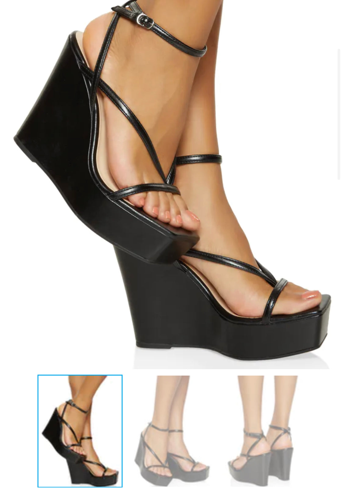 Buy Qupid Women Black Strappy Tie Up Wedges - Heels for Women 1404271 |  Myntra