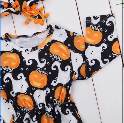 Orange pumpkin romper